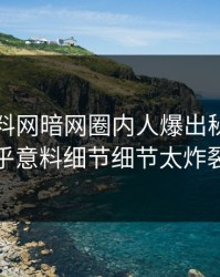 今日爆料网暗网圈内人爆出秘闻，出乎意料细节细节太炸裂