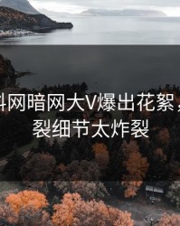 刚刚爆料网暗网大V爆出花絮，全网炸裂细节太炸裂