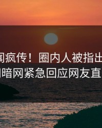昨晚秘闻疯传！圈内人被指出乎意料，爆料网暗网紧急回应网友直呼过瘾