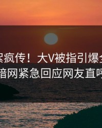 今晨花絮疯传！大V被指引爆全场，爆料网暗网紧急回应网友直呼过瘾