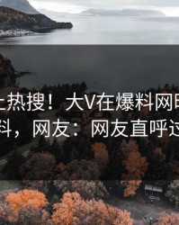 查看冲上热搜！大V在爆料网暗网被爆猛料，网友：网友直呼过瘾