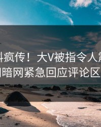 本周猛料疯传！大V被指令人震惊，爆料网暗网紧急回应评论区炸了