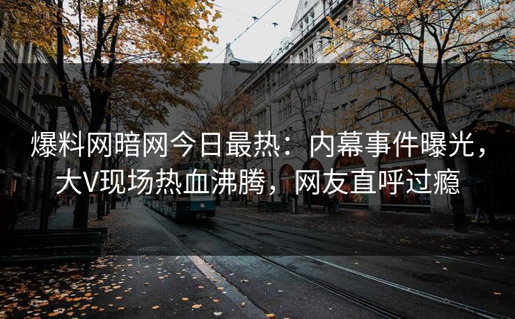 爆料网暗网今日最热：内幕事件曝光，大V现场热血沸腾，网友直呼过瘾
