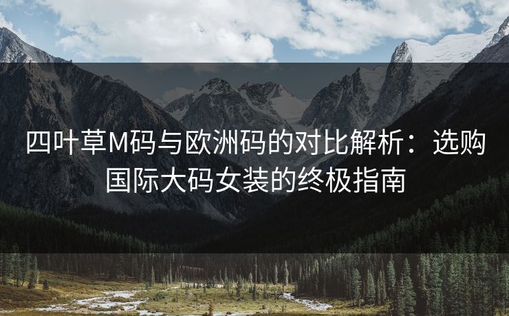 四叶草M码与欧洲码的对比解析:选购国际大码女装的终极指南 四叶草M码与欧洲码的对比解析:选购国际大码女装的终极指南