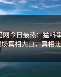 爆料网暗网今日最热：猛料事件曝光，明星现场真相大白，真相让人瞠目