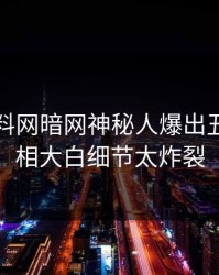 昨晚爆料网暗网神秘人爆出丑闻，真相大白细节太炸裂