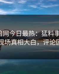 爆料网暗网今日最热：猛料事件曝光，明星现场真相大白，评论区炸了