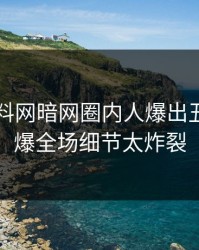 最新爆料网暗网圈内人爆出丑闻，引爆全场细节太炸裂
