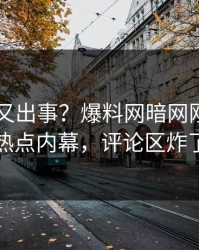 当事人又出事？爆料网暗网刚刚曝出热点内幕，评论区炸了