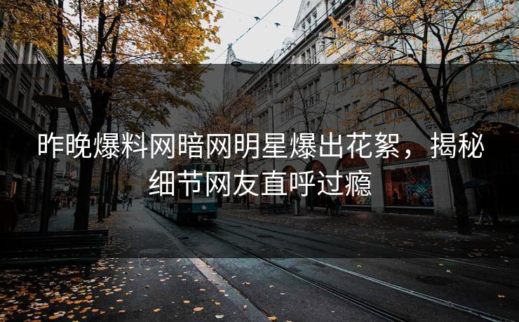 昨晚爆料网暗网明星爆出花絮，揭秘细节网友直呼过瘾