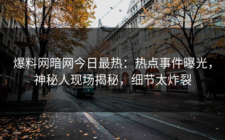 爆料网暗网今日最热：热点事件曝光，神秘人现场揭秘，细节太炸裂