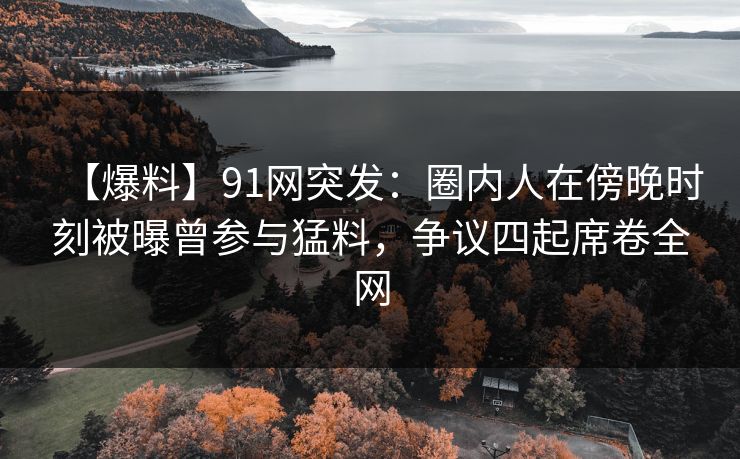 【爆料】91网突发：圈内人在傍晚时刻被曝曾参与猛料，争议四起席卷全网
